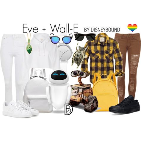 Disney Bound - Eve + Wall-E Disney Bounding Couples, Couples Disneybound, Disneybound Couples, Character Bounding, Eve Wall, Disneybound Ideas, Eve Wall E, Disney Dapper Day, Disney Bound Outfits Casual