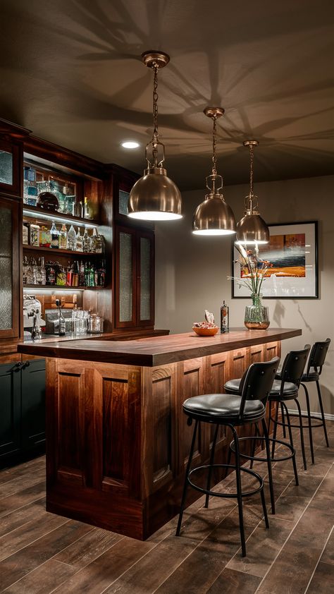 19 Inspiring Basement Remodeling Ideas on a Budget - Simple and Modern Designs Bar Renovation Ideas Restaurant, Basement Bar And Kitchen, Basement Counter Bar, Bar Area Design For Home, Navy Basement Bar, Scandinavian Basement Ideas, At Home Bar Ideas Small Spaces, Party Basement Ideas, Indoor Bar Ideas Houses