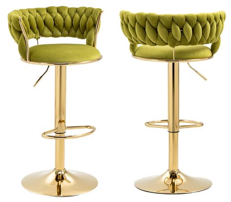 Woven Bar Stools, Gold Bar Stools, Gold Stool, Classic Bar Stools, Luxury Bar Stools, Vintage Bar Stools, Swivel Barstools, Luxury Bar, Reception Chair