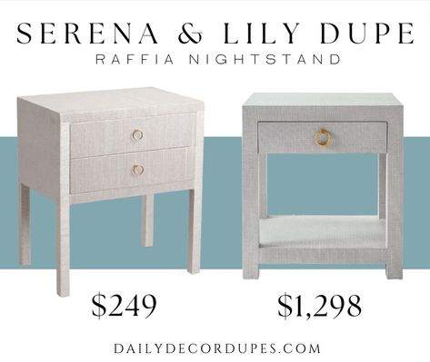 DUPE! Serena & Lily Driftaway gray raffia nightstand dupe for less. Gray raffia nightstand with 2 drawers and gold ring hardware. $249 + free shipping with code “SHIP89” raffia woven nightstand. Dupe dupes more affordable option find replica copy cat similar look for less budget friendly affordable cheap cheaper beautiful pretty Serena And Lily Driftway Nightstand, Grass Cloth Nightstand, Coastal Nightstand, Woven Nightstand, Raffia Nightstand, Console Ideas, Affordable Nightstand, Bedroom 2023, Coastal Vintage