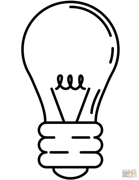 Excellent Image of Light Bulb Coloring Page . Light Bulb Coloring Page Lightbulb Coloring Page Free Printable Coloring Pages #coloring #coloringpages  #printablecoloringpages Light Bulb Printable, Light Bulb Template, Light Bulb Crafts, Christmas Light Bulbs, Social Trends, Lightbulbs, Inventors, Printable Crafts, Preschool Kids