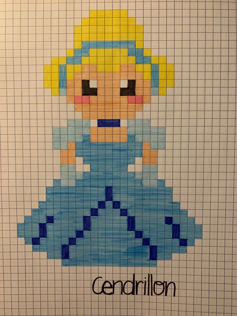 Princess Pixel Art, Pixel Art Cartoon, Pixel Art Ideas, Disney Princess Facts, Modele Pixel Art, Graph Paper Drawings, Easy Pixel Art, Pixel Art Templates, Pixel Drawing