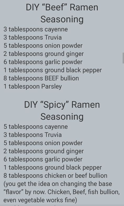 Homemade Ramen Seasoning Spicy, Ramen Spice Blend, Ramen Seasoning Packet Recipe, Chicken Ramen Seasoning Recipe, Diy Ramen Seasoning, Ramen Seasoning Recipe, Making Ramen, Ramen Seasoning, Salt Substitute