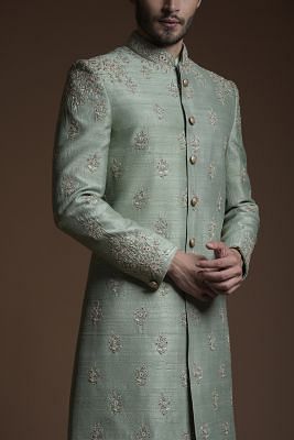 Buy Creamy Pink Zardosi Embroidered Silk Wedding Sherwani Online | Samyakk Engagement Dress For Men, Wedding Matching Outfits, Indian Groom Dress, Sherwani For Men Wedding, Wedding Kurta For Men, Groom Dress Men, Wedding Color Combinations, Sherwani Groom, Indian Groom Wear