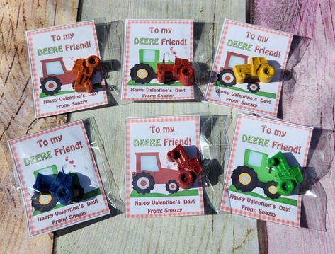 Tractor Valentines, Valentines Boys, Crayon Valentines, Boys Valentines, Tractors For Kids, Candy Alternatives, School Valentines, Friend Cards, Classroom Valentines