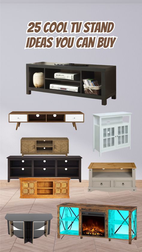 TV stands are excellent furniture additions to provide a welcoming living room atmosphere. If you are looking for a present for your friends, the following cool tv stand ideas may give you inspiration. They are perfect to decorate a modern living room. #tvstanddecor #tvstand #tvstandideas #tvstanddecorlivingroom #tvstandsideasforlivingroom #tvstanddecorideas #tvstandmakeoverdiy #tvstanddecorlivingroomfarmhouse #tvstanddiy #tvstandwithfireplace #tvstandmakeover Unusual Tv Stand Ideas, Tv Table Ideas Tv Stands, Tv Stands Ideas For Living Room, Unique Tv Stand Ideas, Cool Tv Stand, Tv Stand Makeover, Tv Stand Decor Living Room, Unique Tv Stands, Welcoming Living Room