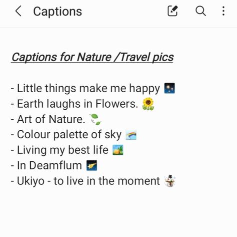 Instagram captions; Nature; Travel Caption For Happy Moments, Instagram Bio Quotes, Insta Captions, Nature Pics, Happy Earth, Bio Quotes, Green Nature, Instagram Bio, Happy Moments