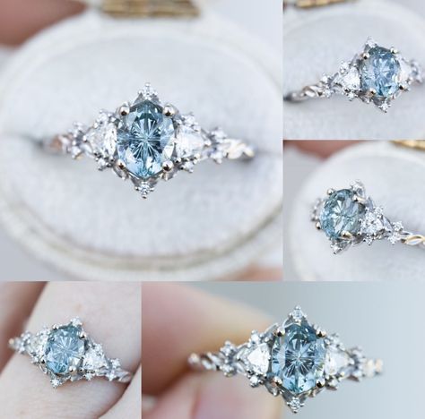 Zircon Wedding Ring, December Birth Stone Engagement Rings, Engagement Rings Blue Diamond, Blue Moissanite Engagement Ring, Whimsical Engagement Ring Silver, Fairytale Engagement Rings Silver, Saphire Engament Ring Set Silver, Engament Rings, Fairytale Ring