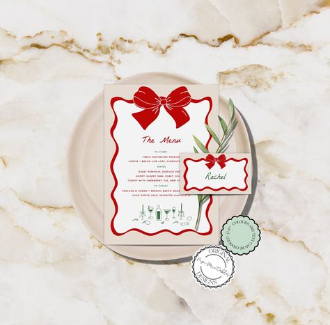 Christmas Menu + Place Card Template Hand Drawn Scribble Illustrations Handwritten Holiday Dinner Party Illustrated Christmas Wedding Menu 8 by PipiPrintables on Etsy Holiday Menu Design, Handwritten Place Cards, Menu Designs, Holiday Dinner Party, Printable Menu, Christmas Doodles, Place Card Template, Christmas Menu, Dinner Themes