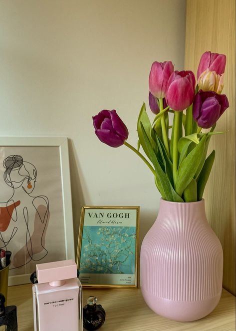 Timeless Bedroom, Spring Tulips, Tulips, Bedroom, Flowers, Pink, Quick Saves, Home Decor, Home Décor