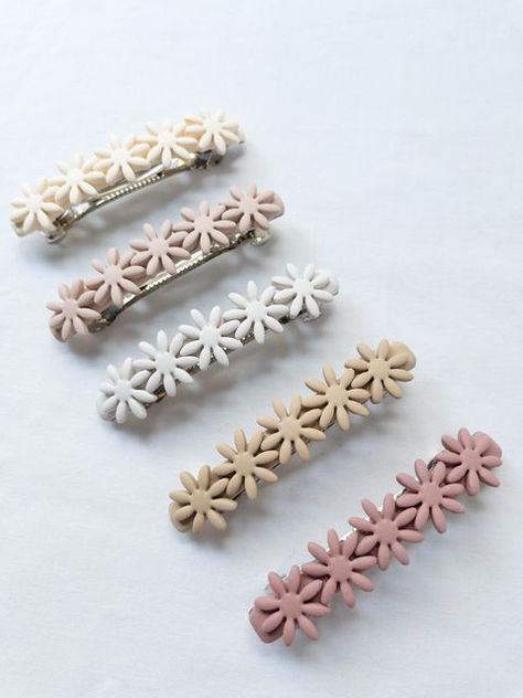 Polymer Clay Clips, Polymer Clay Barrettes, Clay Barrettes, Polymer Clay Hair Clips, Clay Hearts, Clay Hair, Handmade Clay Jewelry, Polymer Earrings, Polymer Clay Diy