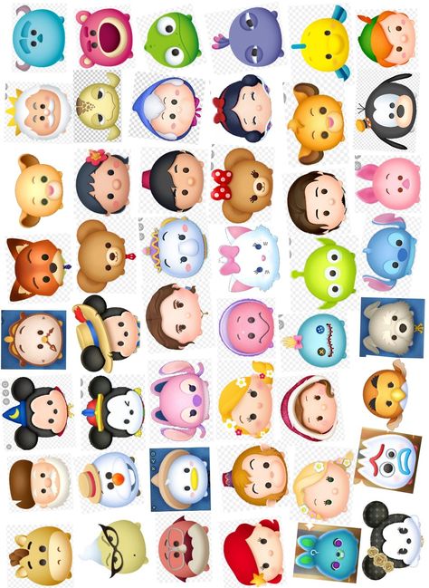 Disney Cute Characters, Disney Tsum Tsum Characters, Tsum Tsum Disney, Tsum Tsum Characters, Baby Disney Characters, Disney Cuties, Baby Animal Drawings, Kawaii Disney, Disney Cartoon Characters