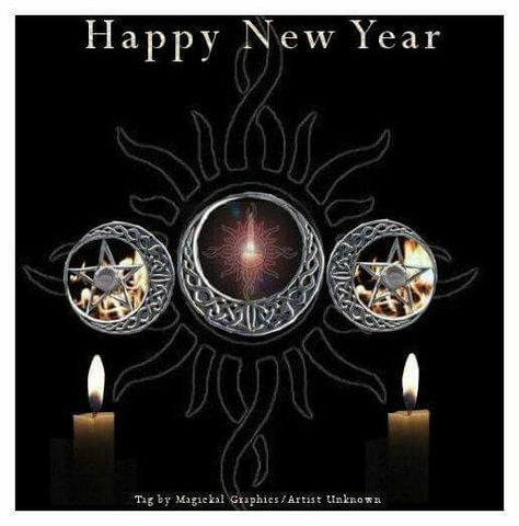 Happy New year Pagan Art, Wicca Witchcraft, Triple Goddess, Witchy Woman, Samhain, Book Of Shadows, Back Tattoo, The Wind, Happy New