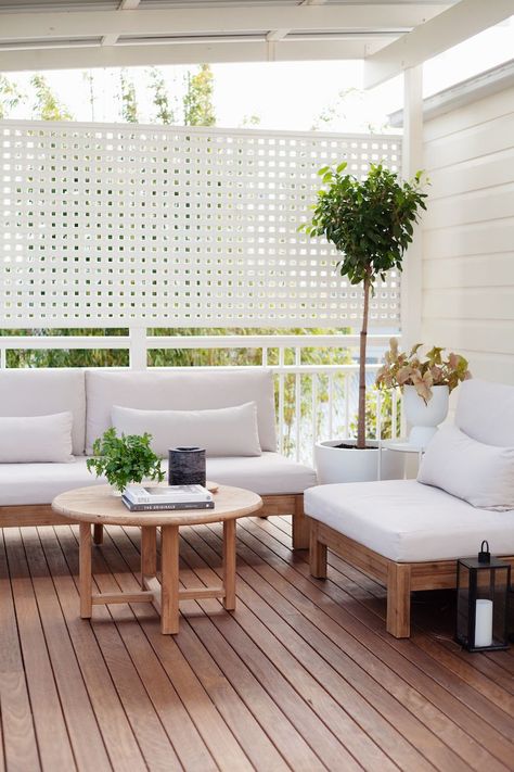 Verandah Screening Ideas, Scandi Balcony, Renovated Queenslander, Lennox Head, Outdoor Privacy Screens, Garage To Living Space, Mediterranean Interior, Outdoor Dining Room, Outdoor Living Rooms