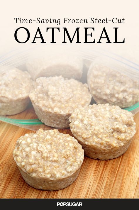 This hack turns steel-cut oats into quick oats, so in less than five minutes, you can sit down to a creamy, satisfying breakfast that'll keep you full all morning long. Freezing Oatmeal, Freeze Oatmeal, Vegetarian Muffins, Freezing Meals, Steel Cut Oatmeal, Oatmeal Muffins, Freezer Cooking, Breakfast Time, Breakfast Dishes