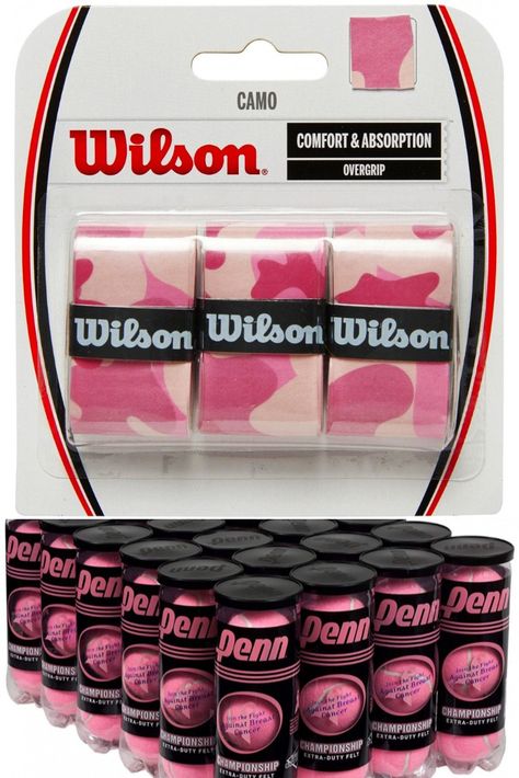 Unleash your inner Barbie and shop pink tennis accessories like grips, strings, and tennis balls. Tennis Videos, Wilson Tennis, Tennis Funny, Wilson Sporting Goods, Tennis Grips, Tennis Accessories, Camouflage Design, Racquets, Alexa Device