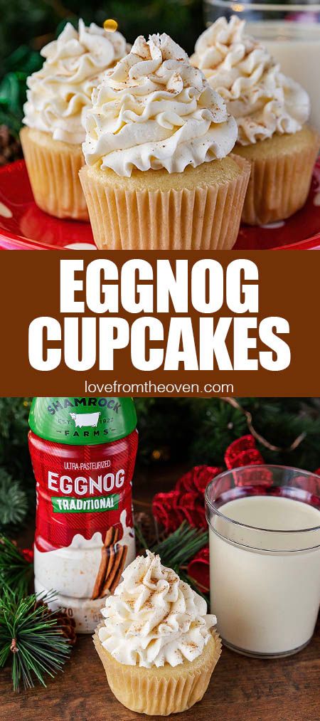 Eggnog Buttercream, Eggnog Cupcakes, Easy Christmas Cupcakes, Hot Fudge Cake, Christmas Cupcakes Recipes, Easy Eggnog, Hot Chocolate Fudge, Single Serve Desserts, Trifle Desserts