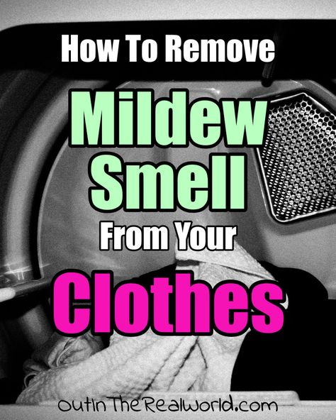 How To Remove Mildew Smell From Clothes - 2 easy mildew smell remover tricks to get rid of that musty moldy mildew smell from clean clothes towels and laundry Mildew Smell Out Of Clothes, Stinky Washing Machine, Smelly Laundry, Remove Odor From Clothes, Recipes Binder, Washer Smell, Washing Machine Smell, Smelly Clothes, Mold Smell