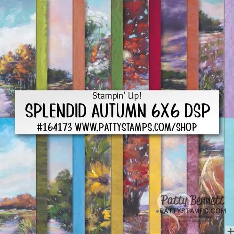 5 Ways to Make Cards with Splendid Autumn DSP - Patty Stamps Su Splendid Autumn Dsp, Splendid Autumn Dsp, Stampin Up Splendid Autumn Dsp Cards, Su Splendid Autumn Cards, Stampin Up Splendid Autumn Cards, Splendid Autumn Dsp Stampin Up Cards, Stampin Up Dsp Color Charts, Su Fond Of Autumn Cards, Stampin Up Splendid Autumn