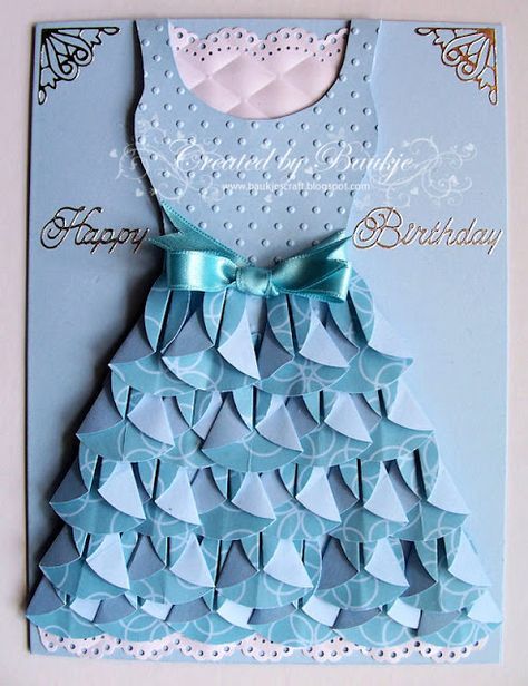 Dahlia fold Dress. Folded little circles. Fold Dress, Birthday Card Ideas, Homemade Birthday, Dress Card, Homemade Birthday Cards, Folded Paper, Paper Dress, Christmas Gifts For Boyfriend