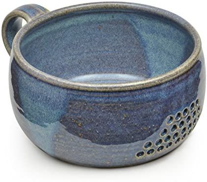 Amazon.com: GW Pottery Handmade Stoneware Berry Bowl/Colander, Blue: Home & Kitchen Ceramic Berry Bowl, Berry Colander, Cerámica Ideas, Keramik Design, Pottery Gifts, Hand Built Pottery, Clay Mugs, Pottery Handmade, Blue Kitchen