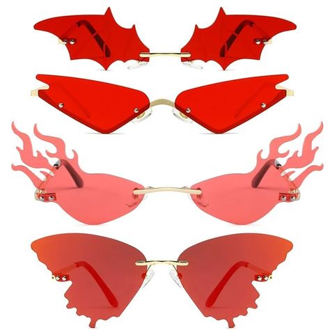 Flame Sunglasses, Women Mirror, Funky Sunglasses, Funky Glasses, Fire Flame, Cool Glasses, Fashion Eye Glasses, Cute Glasses, Rimless Sunglasses