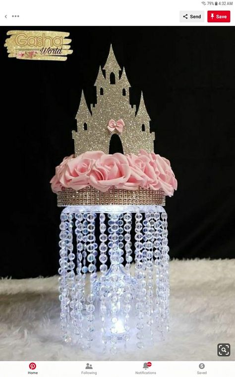 Princess Centerpiece Ideas, Cinderella Birthday Party Decorations, Princess Centerpieces, Crown Centerpiece, Cinderella Birthday Party, Princess Birthday Party Decorations, Disney Princess Birthday Party, Princess Theme Birthday, Princess Theme Party