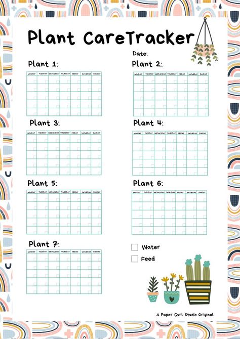 Plant Habit Tracker, Plant Care Tracker, Plant Tracker, Monthly Routine, Plant Notebook, Printable House, Plant Notes, Printable Tracker, Digital Notes