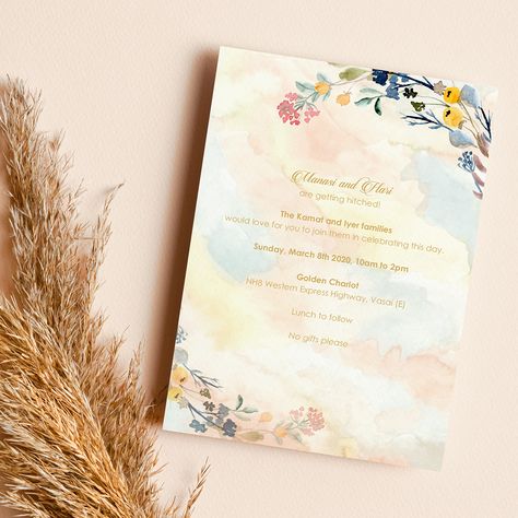 Pastel colours with floral hints are blending together to give this invite a mellow and vivid look. #invites #invitations #wedding #weddings #weddinginvitation #weddingcard #weddingstationery #custominvitations #einvites #indianwedding #savethedate #videoinvites #design #nyota #weddingillustration #instawedding #weddingday #weddinginspiration #digitalillustration #weddingideas #weddinginvitations #digitalinvites #invitation #savethedateinvite #savethedateinvitations #monogram #couplemonogram #ex Pastel Wedding Invitation, Pastel Wedding Invitations, Couples Monogram, Wedding Illustration, Pastel Wedding, Invitations Wedding, Save The Date Invitations, Pastel Colours, Insta Wedding