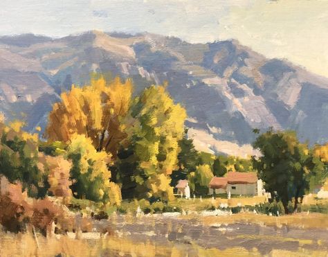 Plein Air Landscape Paintings, Plein Air Reference Photo, Plein Air Paintings Oil, Practice Watercolor, Digital Plein Air, Utah Landscape, Background References, Art Goals, Distant Mountains