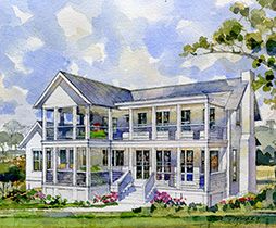 Purchase your tickets to tour the 2017 Southern Living Idea House, located in Cape Fear Station on beautiful Bald Head Island, North Carolina. The house is open for tours beginning June 16 through October 29. Sketch House, Cottage Floor Plan, Southern Living Idea House, Exterior Sketch, Porch Plans, Cottage Modern, Southern Living House Plans, House Dream, Live Oak Trees