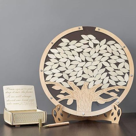 Amazon.com: Yukawang Tree of Life Wedding Guest Book Alternative Wooden Personalized Graduation Party Signature Guest Book Baby Shower Wedding Sign in Drop Guestbook for Ceremony and Reception 100 Leaves (Brown) : Home & Kitchen Tree Of Life Wedding, Baby Guest Book, Wedding Guest Book Alternative, Book And Frame, Book Baby, Guest Book Alternative, Baby Shower Guest Book, Wedding Guest Book Alternatives, Guest Book Alternatives