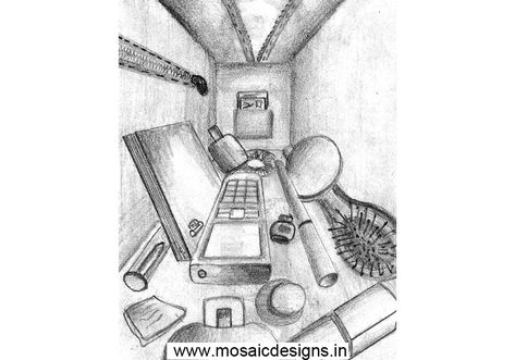 Ants View Perspective Drawing, Geometric Shapes Drawing, Art Markers Drawing, Shading Drawing, Perspective Sketch, Architecture Drawing Plan, Perspective Drawing Lessons, Interior Design Drawings, Scene Drawing