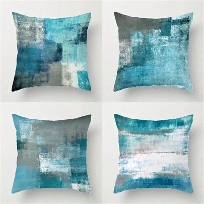 Welcome to SHEIN Turquoise Grey Living Room, Teal Grey Living Room, Navy Blue And Grey Living Room, Teal Bedroom Decor, Teal Throw Pillow, Turquoise Living Room Decor, Living Room Turquoise, Teal Living Rooms, Teal Throw Pillows