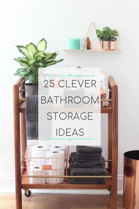 Unique Bathroom Storage, Bathroom Cart, Clever Bathroom Storage, Bathroom Console, Bathroom Storage Ideas, Storing Towels, Bathtub Decor, Powder Room Decor, Organized Home