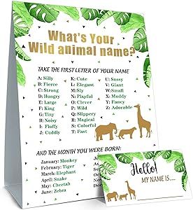 Animal Birthday Party Games, Wild Animal Birthday Party, Wild Animal Birthday, Animal Party Games, Boys Birthday Party Games, Girls 9th Birthday, Animal Themed Birthday Party, Game Girl, Name Game