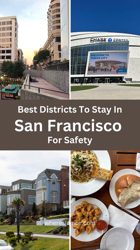 San Francisco is a great place to visit with a variety of food and attractions. There are so many neighborhoods that it can be overwhelming to decide where to stay in San Francisco. If safety is a concern, I have included some safety tips in this blog article. Click to read more and check out my hotel recommendations in SF! Where To Stay San Francisco, San Francisco Hotels, San Francisco Attractions, San Francisco With Kids, California Road Trips, San Francisco Vacation, San Francisco Neighborhoods, Saving Coins, San Francisco Cable Car