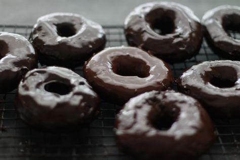 Entenmann's Devil's Food Donuts Recipe - Bad Batch Baking Chocolate Doughnut, Cake Batter Recipes, Homemade Donuts Recipe, Baked Donut Recipes, Sweet Breakfast Treats, Chocolate Glazed Donuts, Homemade Donuts, Doughnut Recipe, Chocolate Donuts