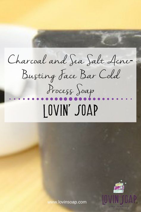 Charcoal and Sea Salt Acne-Busting Face Bar Cold Process Soap – Lovin Soap Studio Natural Soap Making Recipes, Diy Soap Recipe, Acne Soap, Cold Process Soap Recipes, Make Soap, Soap Tutorial, Skin Care Toner Products, Diy Shampoo, Face Soap