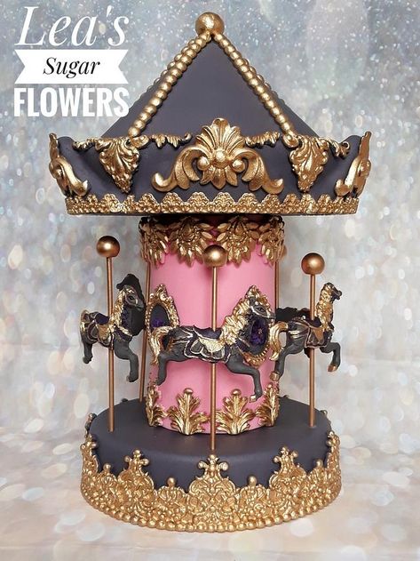 Carousel Cake Topper, Fondant Crown, Cake Dummy, Recipe For Christmas, Pop Cakes, Carousel Cake, Buckwheat Cake, Cake Easy, Fondant Decorations