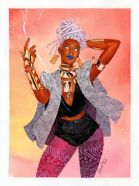 Storm Kevin Wada, Black Panther Storm, Storm Marvel, Marvel X, Afro Art, Marvel Fan, Comic Book Characters, Black Women Art, Comic Character