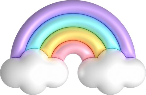 Unicorn Rainbow Cake Topper Printable, Rainbow With Clouds Printable, Rainbow Topper Printable, Rainbow Cake Topper Printable, Pastel Rainbow Clipart, Cocomelon Rainbow, Unicorn Number Cake, Rainbow Topper, Unicorn Clouds