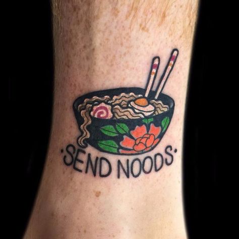 pinterest ─ bagmilk Pho Tattoo, Send Noods, Food Tattoos, Japanese Tattoos, Japanese Tattoo Designs, Tattoo Designs And Meanings, Tattoo Sleeve Designs, Half Sleeve Tattoo, Skin Art