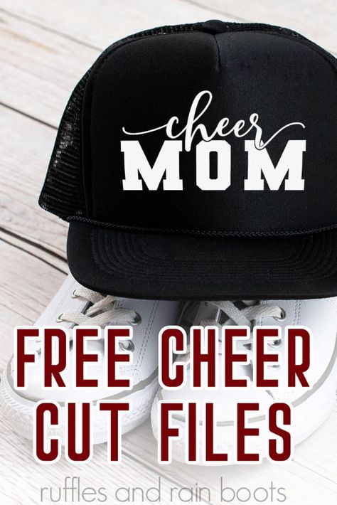 Cheer Hats Ideas, Free Cheerleading Svg Files For Cricut, Free Cheer Svg, Cheer Svg Files Free, Cheer Printables, Cheerleading Crafts, Cheer Crafts, High School Cheerleading, Cheer Things