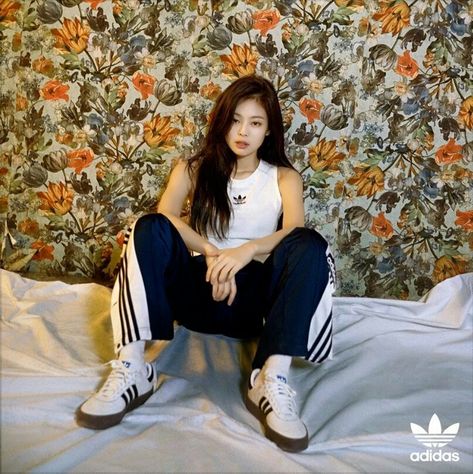 BLACKPINK Jennie for Adidas Adidas Photoshoot, Blackpink Adidas, Adidas Sambarose, J Pop, Jennie Kim Blackpink, Adidas Outfit, Kim Jisoo, Blackpink Photos, Blackpink Fashion