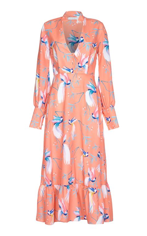 Ilaria Crepe Dress by BORGO DE NOR for Preorder on Moda Operandi Borgo De Nor, Crepe Dress, Moda Operandi, Hugo Boss, Multi Colored, Fashion Collection, Wedding Guest, Colorful Prints, Summer Fashion