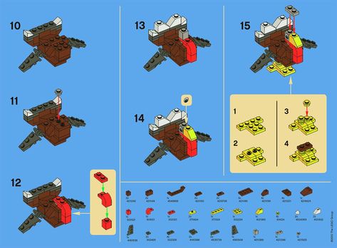 LEGO turkey Lego Turkey, Friends Lego, Disguise A Turkey, Minecraft Lego, Lego Halloween, School Age Activities, Lego Building Instructions, Lego Club, Lego Diy