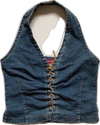 Jean Tank Top, Denim Halter Top, Diy Crop Top, Jeans Tank Top, Cut Tank Top, Crop Top With Jeans, Halter Neck Top, New Wardrobe, Halter Top