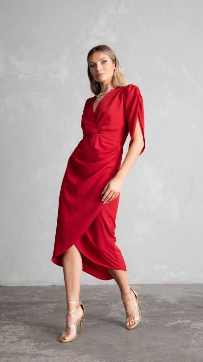 https://encrypted-tbn0.gstatic.com/images?q=tbn:ANd9GcSG1BOyAfY4ZQ-CAAiWRBdLqzFmQnqd45ZKgA&usqp=CAU Tulip Sleeve Dress, Wrap Dress Outfit, Lycra Dress, Wrap Dress Styles, Pear Body, Styling Guide, Design Sketchbook, Fashion Design Sketchbook, Tulip Sleeve