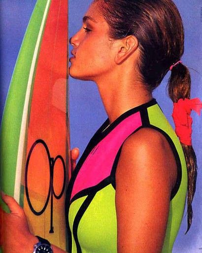 Cindy Crawford Photo, Neon Swim, 80s Neon, New Retro Wave, Vintage Swimwear, Miami Vice, Elle Magazine, Body Glove, Cindy Crawford